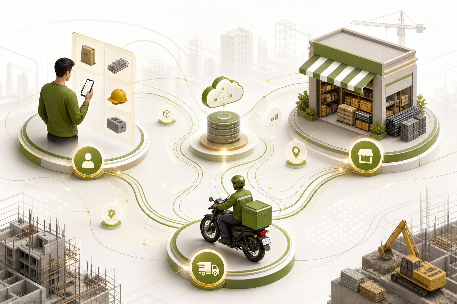BRIXO connected ecosystem — customers, vendors, and delivery partners